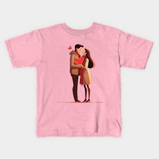 Valentine Romantic couple love birds Kids T-Shirt